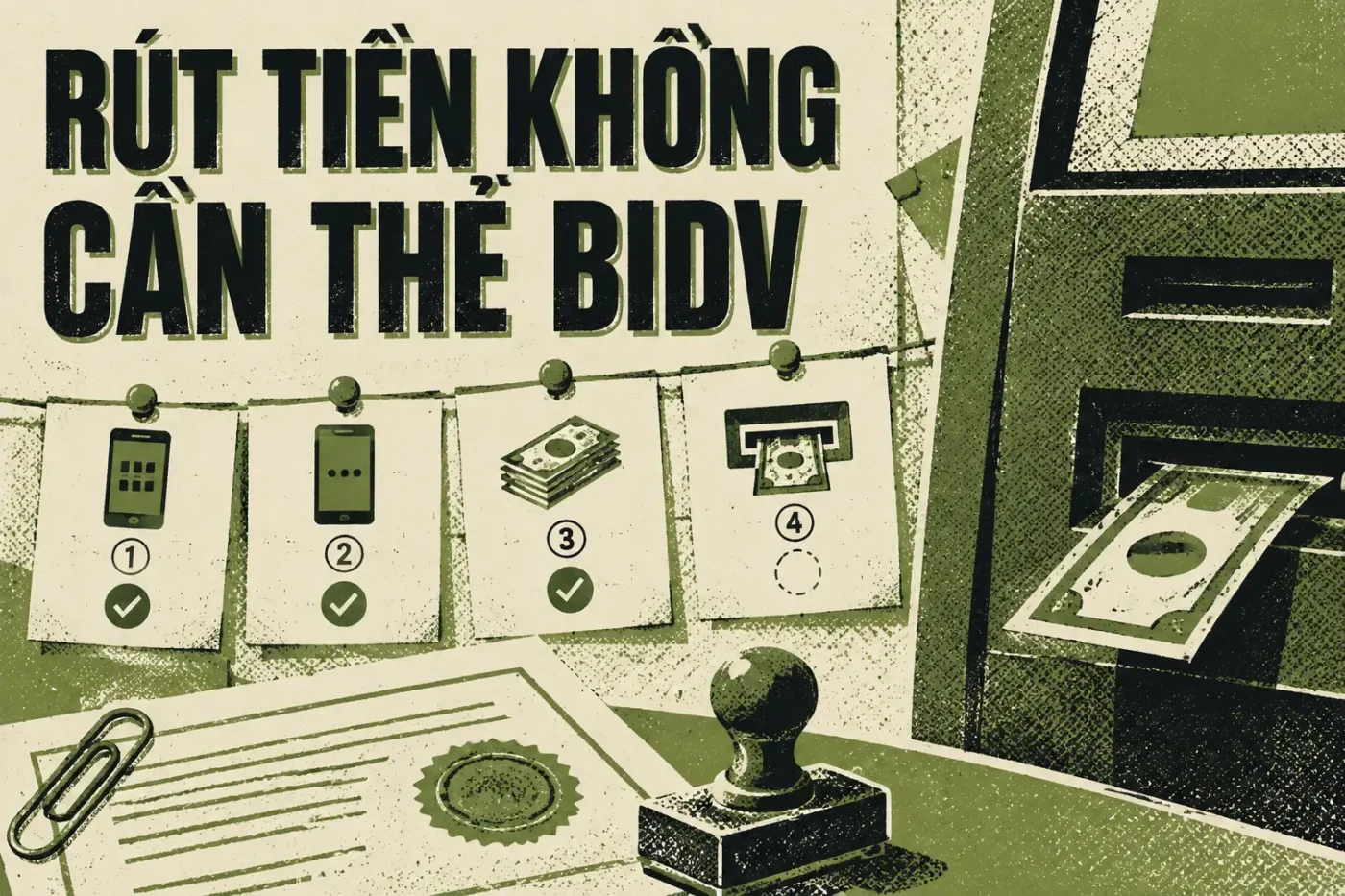Rút tiền không cần thẻ BIDV là dịch vụ ngân hàng số hiện đại cho phép bạn rút tiền mặt tại máy ATM BIDV mà không cần mang
